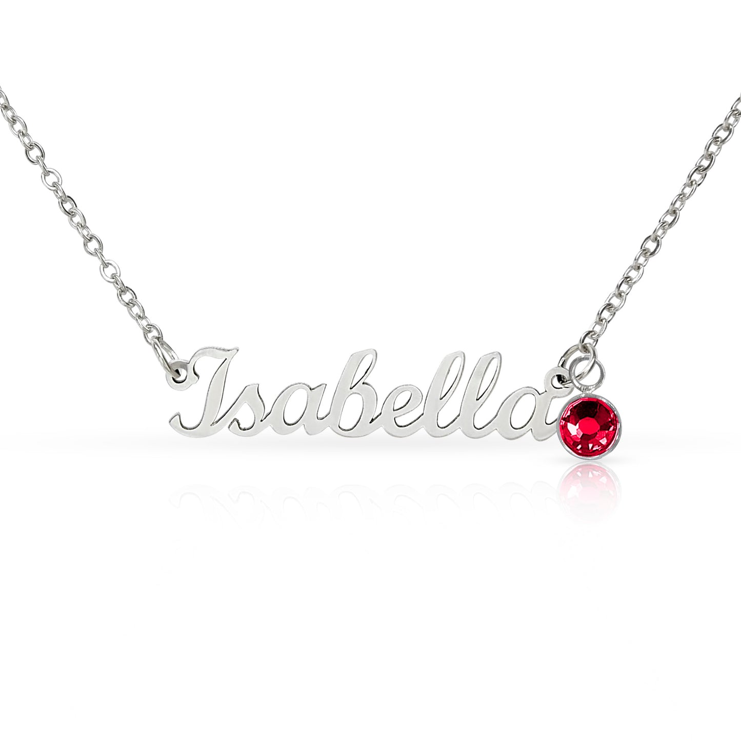 Custom Name Necklace with Birthstone | Personalized Jewelry Gift for Her — No Message Card