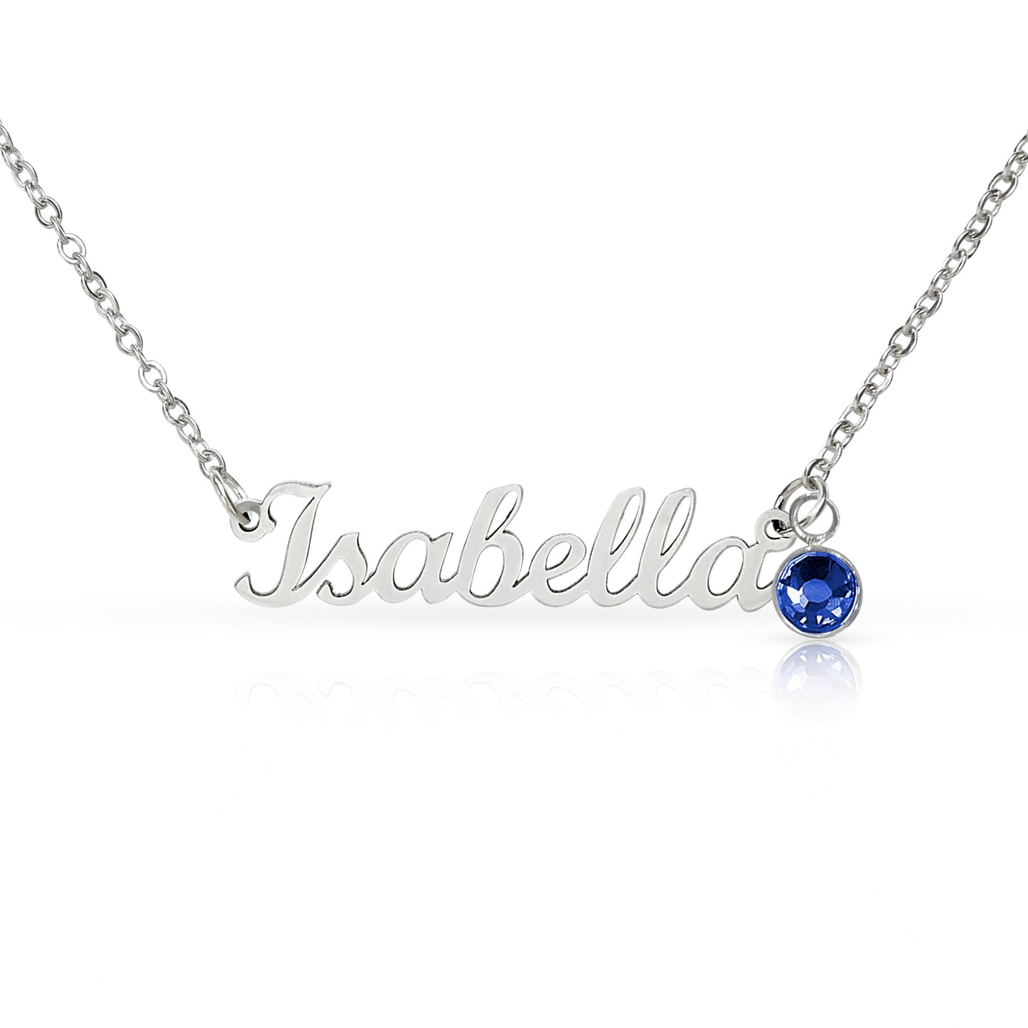 Custom Name Necklace with Birthstone | Personalized Jewelry Gift for Her — No Message Card