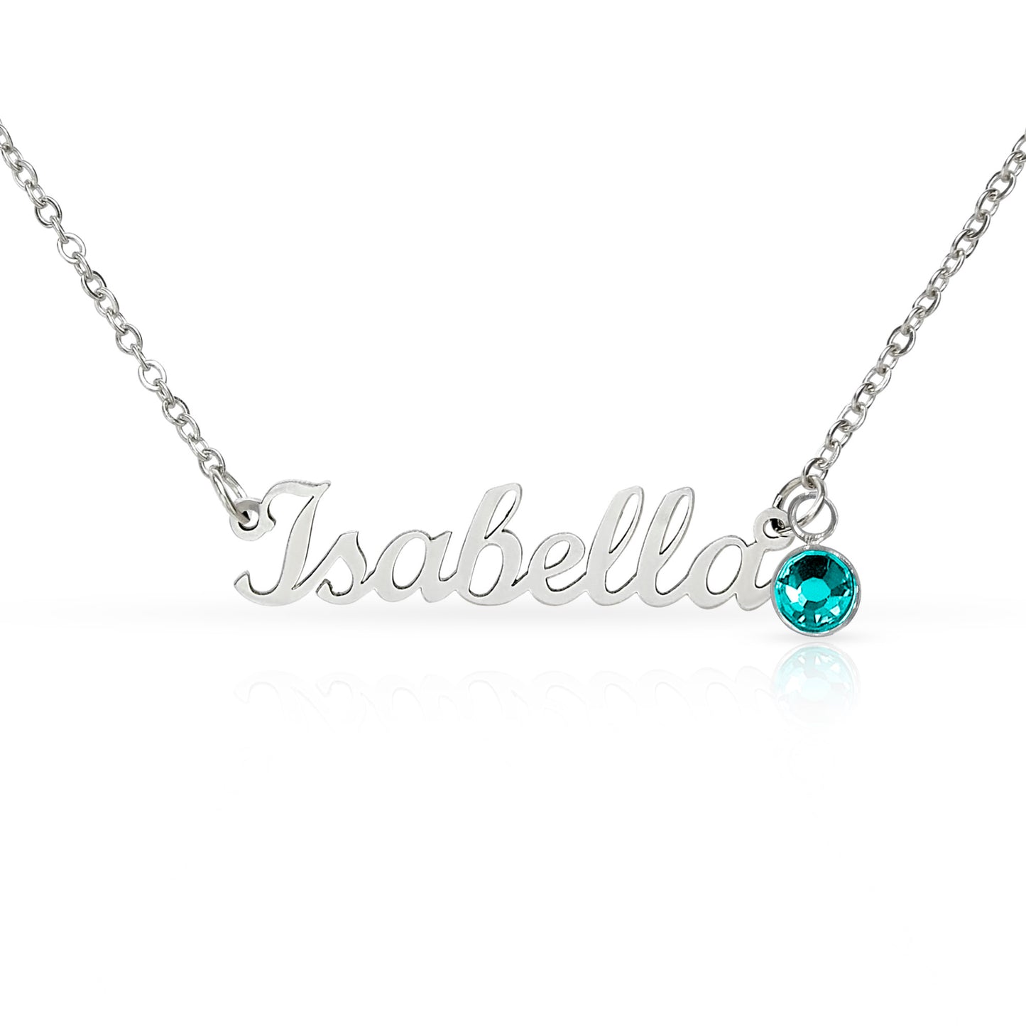 Custom Name Necklace with Birthstone | Personalized Jewelry Gift for Her — No Message Card