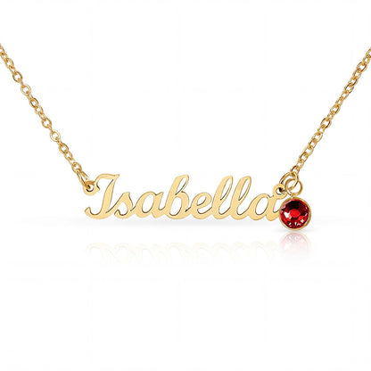 Custom Name Necklace with Birthstone | Personalized Jewelry Gift for Her — No Message Card