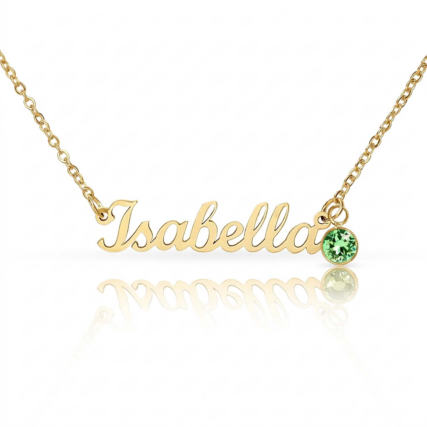 Custom Name Necklace with Birthstone | Personalized Jewelry Gift for Her — No Message Card