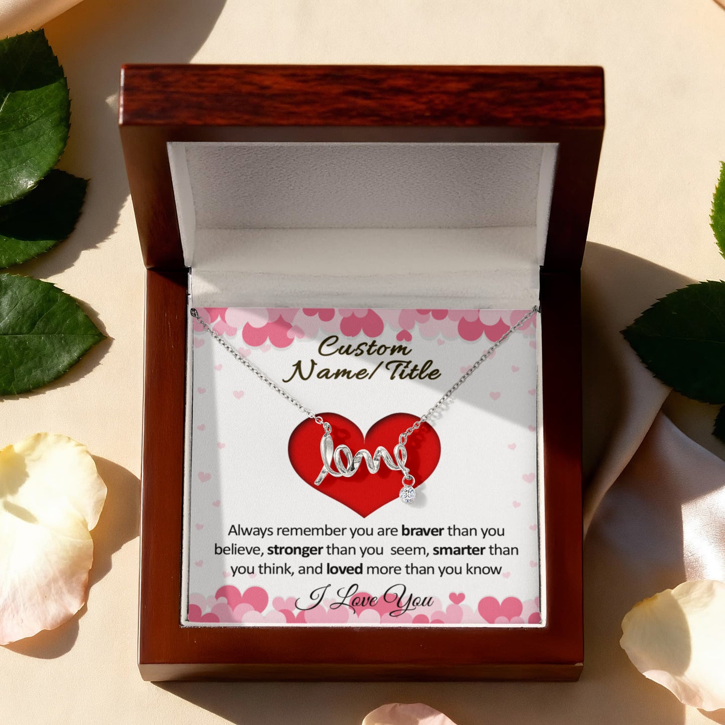 Love Necklace – Personalized Message Card Gift for Her