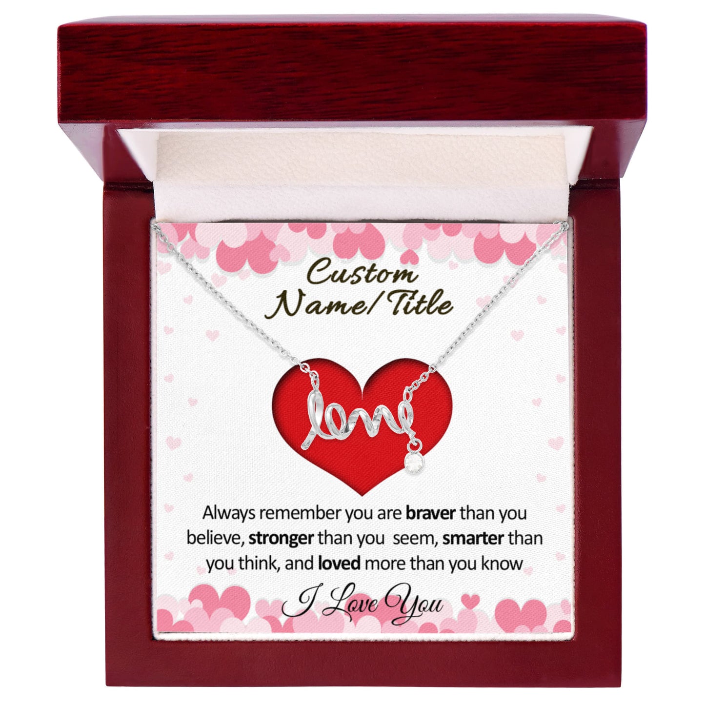 Love Necklace – Personalized Message Card Gift for Her