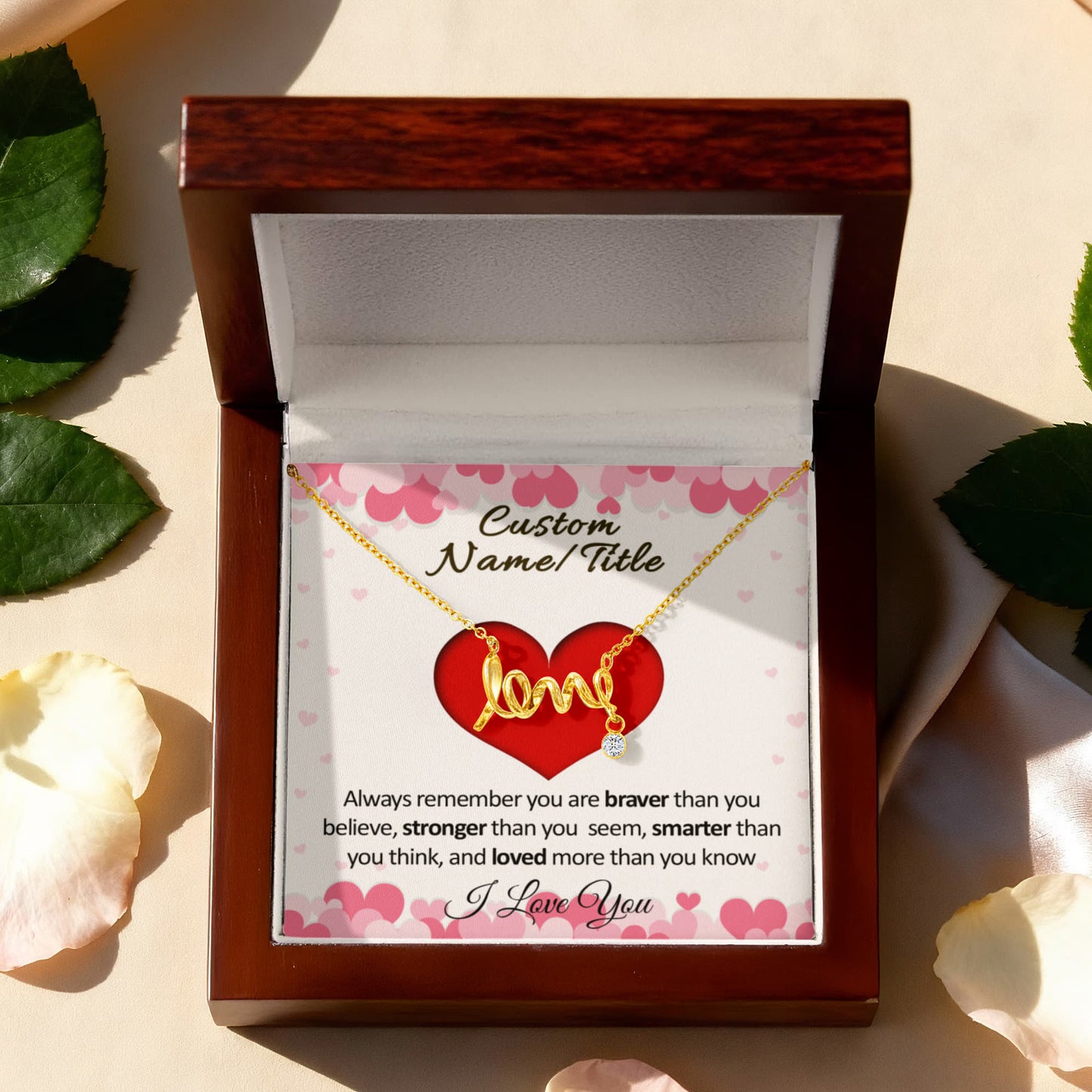 Love Necklace – Personalized Message Card Gift for Her