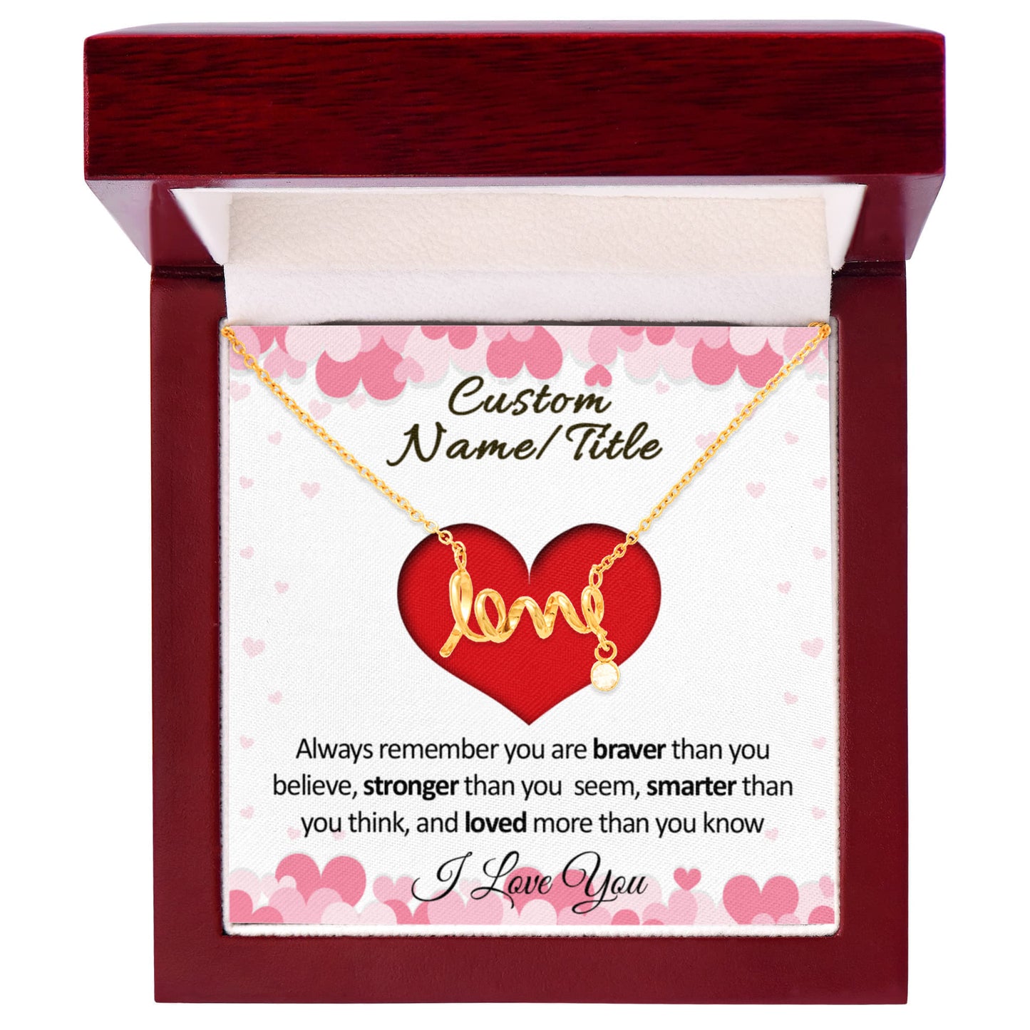 Love Necklace – Personalized Message Card Gift for Her