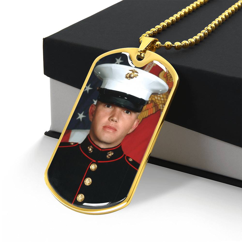 Custom Photo Dog Tag Necklace | Personalized Engraved Gift for Him, Husband & Dad