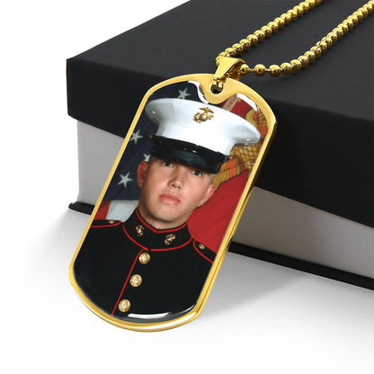 Custom Photo Dog Tag Necklace | Personalized Engraved Gift for Him, Husband & Dad