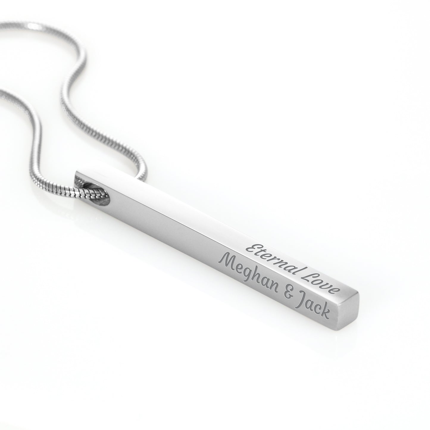 Custom Engraved 4-Sided Stick Necklace | Personalized Bar Jewelry