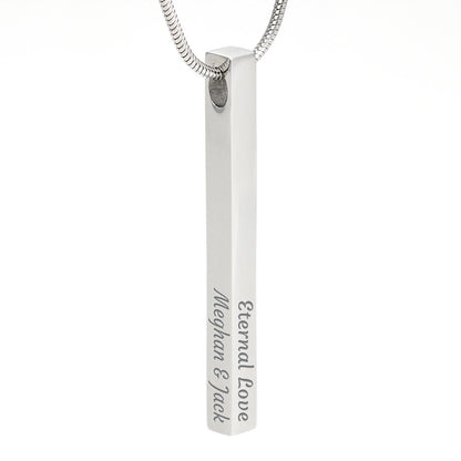 Custom Engraved 4-Sided Stick Necklace | Personalized Bar Jewelry