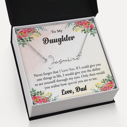 Personalized Name Necklace – Heartfelt Gift for Daughter from Dad