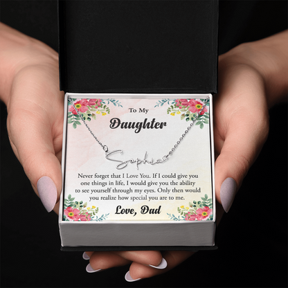 Personalized Name Necklace – Heartfelt Gift for Daughter from Dad