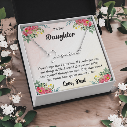 Personalized Name Necklace – Heartfelt Gift for Daughter from Dad