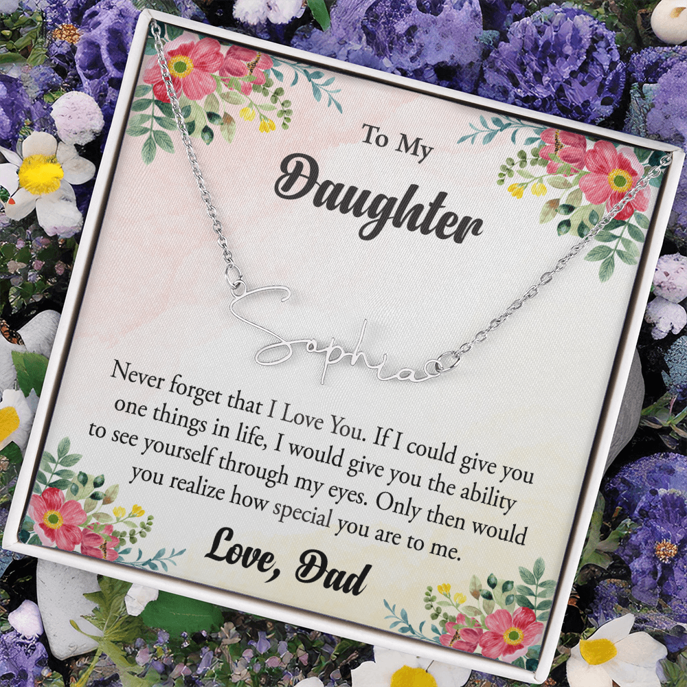 Personalized Name Necklace – Heartfelt Gift for Daughter from Dad