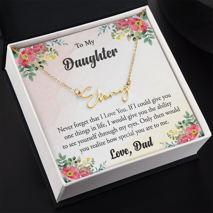 Personalized Name Necklace – Heartfelt Gift for Daughter from Dad