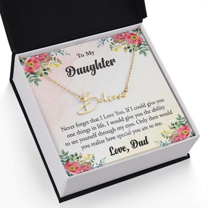 Personalized Name Necklace – Heartfelt Gift for Daughter from Dad