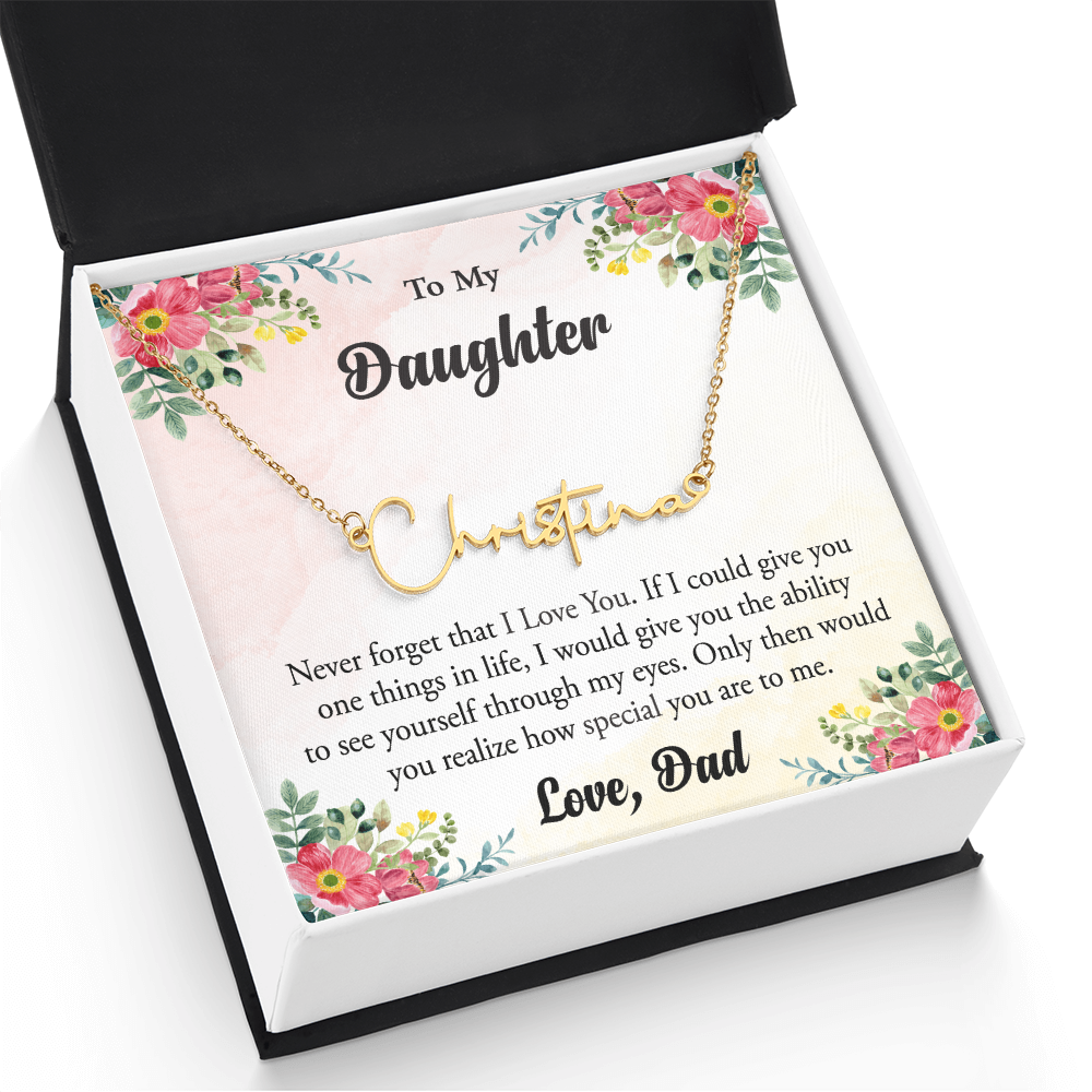 Personalized Name Necklace – Heartfelt Gift for Daughter from Dad