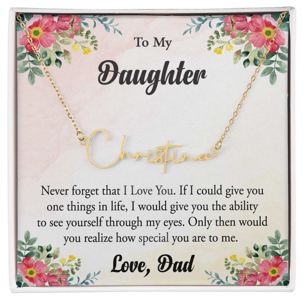 Personalized Name Necklace – Heartfelt Gift for Daughter from Dad