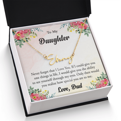 Personalized Name Necklace – Heartfelt Gift for Daughter from Dad