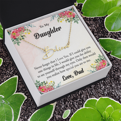 Personalized Name Necklace – Heartfelt Gift for Daughter from Dad