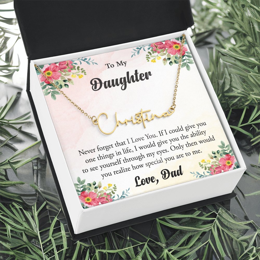 Personalized Name Necklace – Heartfelt Gift for Daughter from Dad