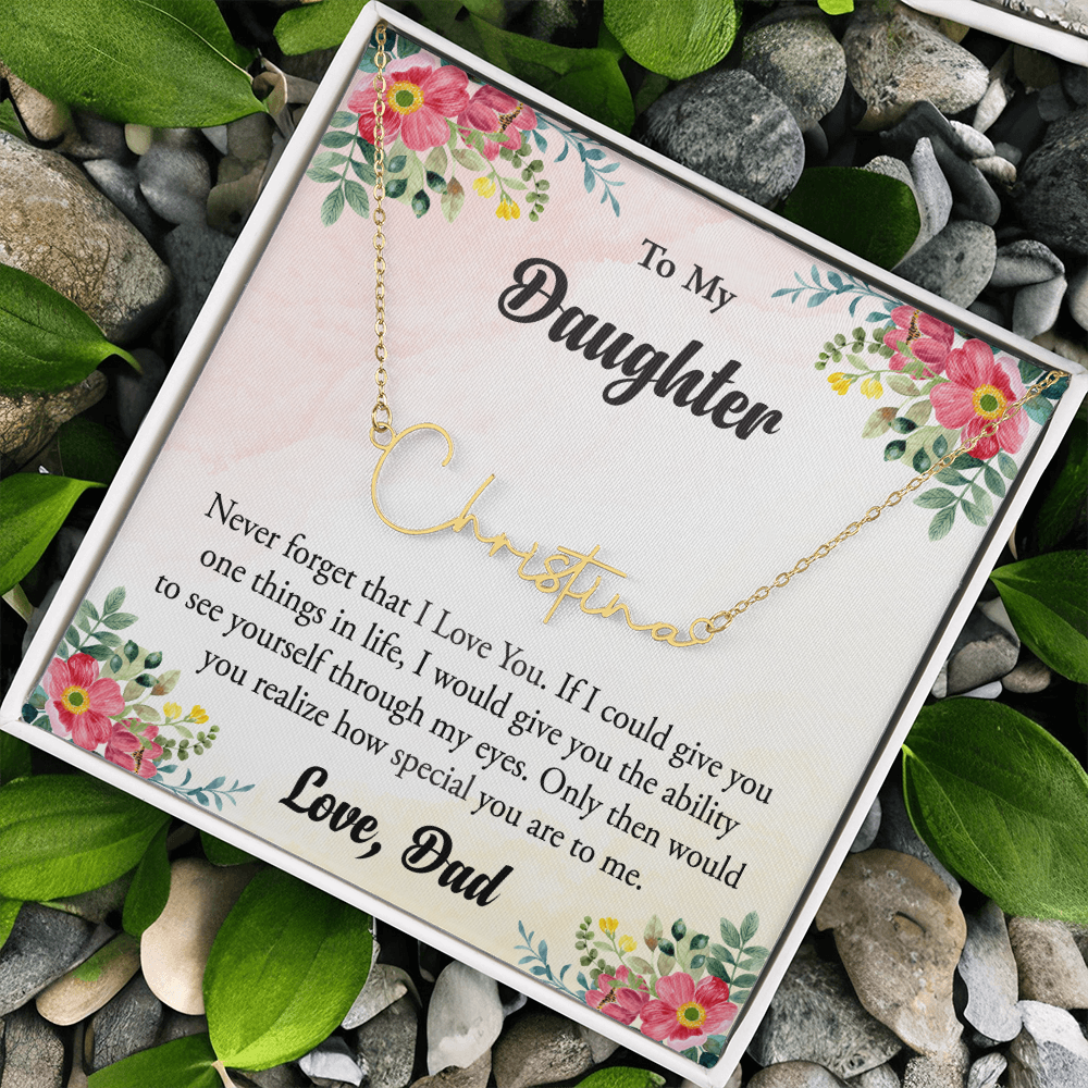 Personalized Name Necklace – Heartfelt Gift for Daughter from Dad