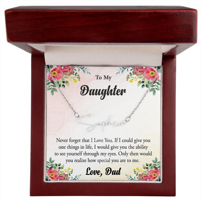 Personalized Name Necklace – Heartfelt Gift for Daughter from Dad