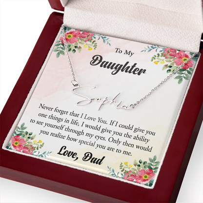 Personalized Name Necklace – Heartfelt Gift for Daughter from Dad