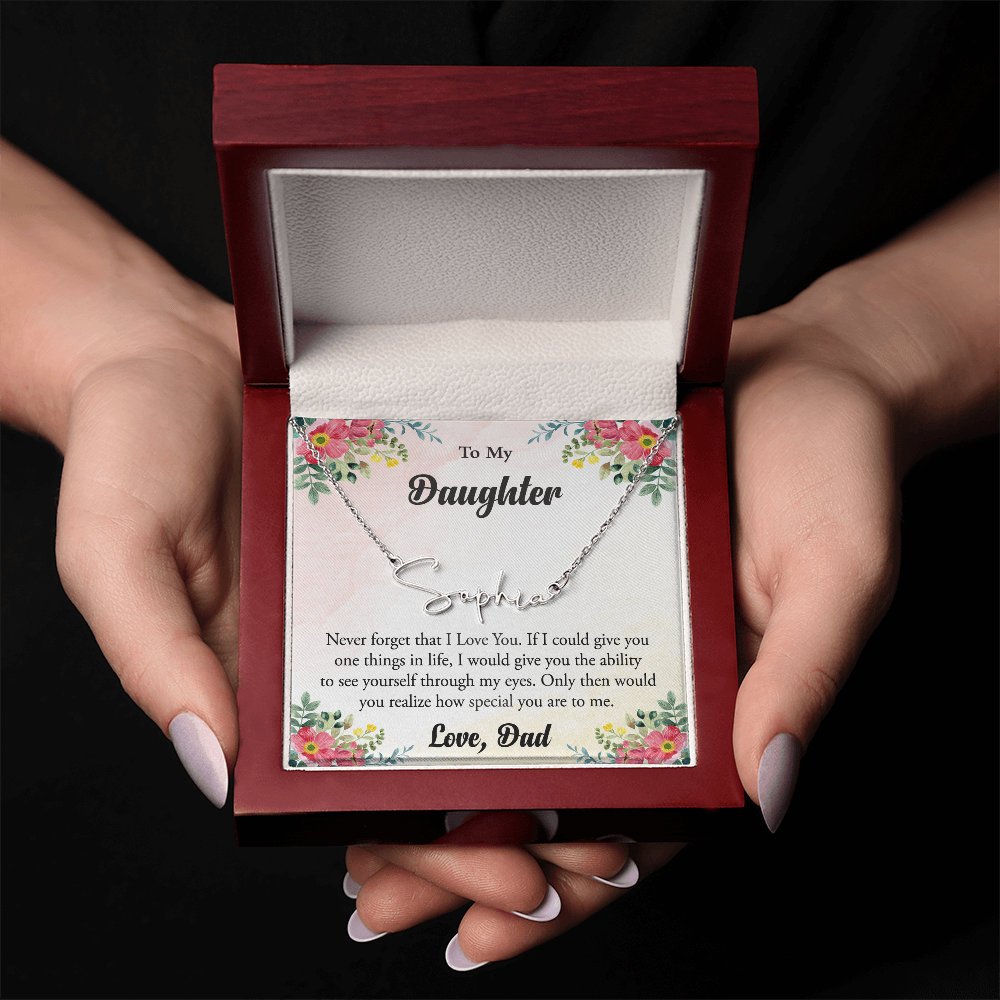 Personalized Name Necklace – Heartfelt Gift for Daughter from Dad
