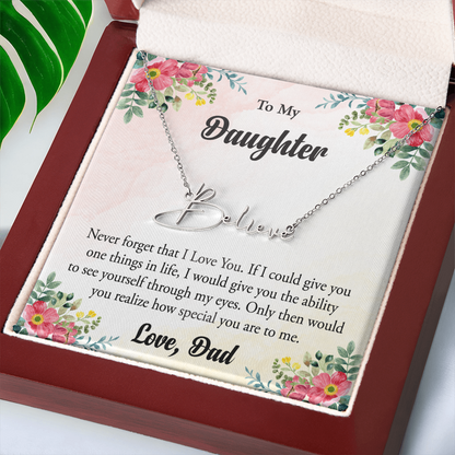 Personalized Name Necklace – Heartfelt Gift for Daughter from Dad