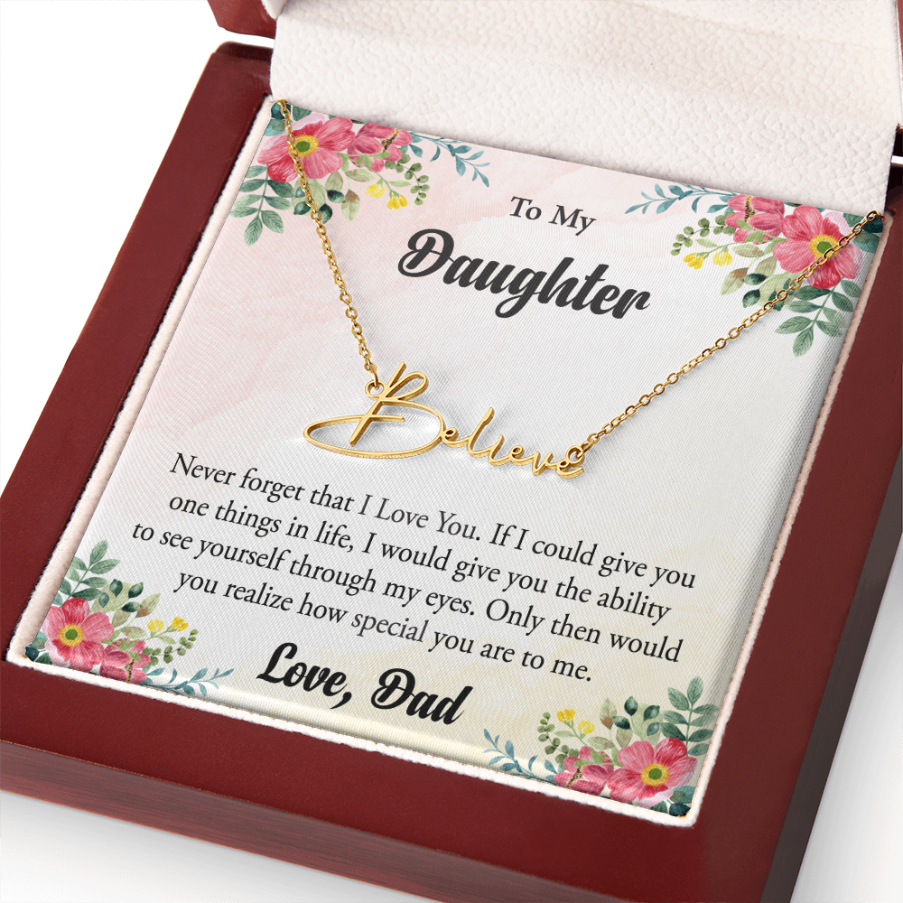 Personalized Name Necklace – Heartfelt Gift for Daughter from Dad