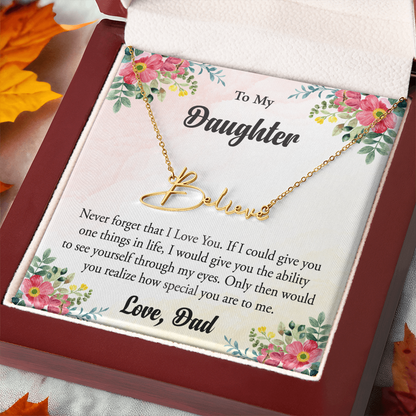 Personalized Name Necklace – Heartfelt Gift for Daughter from Dad