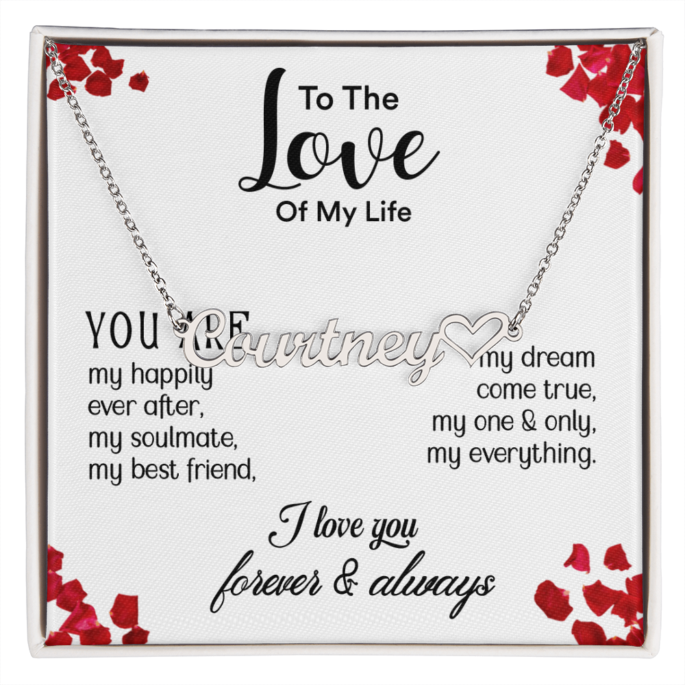 Custom Heart Name Necklace | Personalized Gift for Her, Mom & Wife