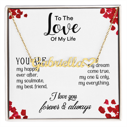 Custom Heart Name Necklace | Personalized Gift for Her, Mom & Wife