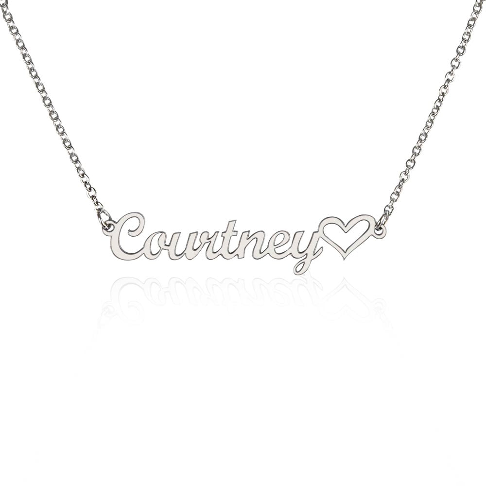 Personalized Heart Name Necklace | Custom Cursive Gift for Her — No Message Card