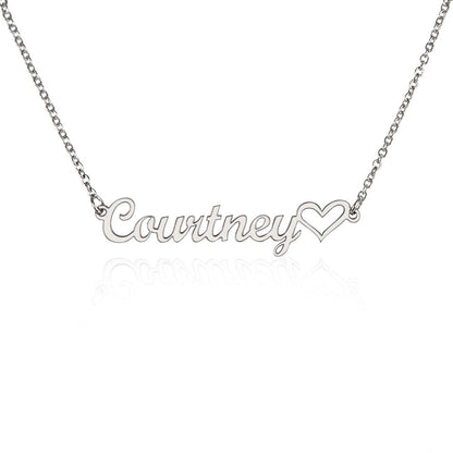 Personalized Heart Name Necklace | Custom Cursive Gift for Her — No Message Card