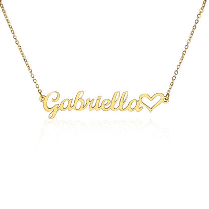 Personalized Heart Name Necklace | Custom Cursive Gift for Her — No Message Card