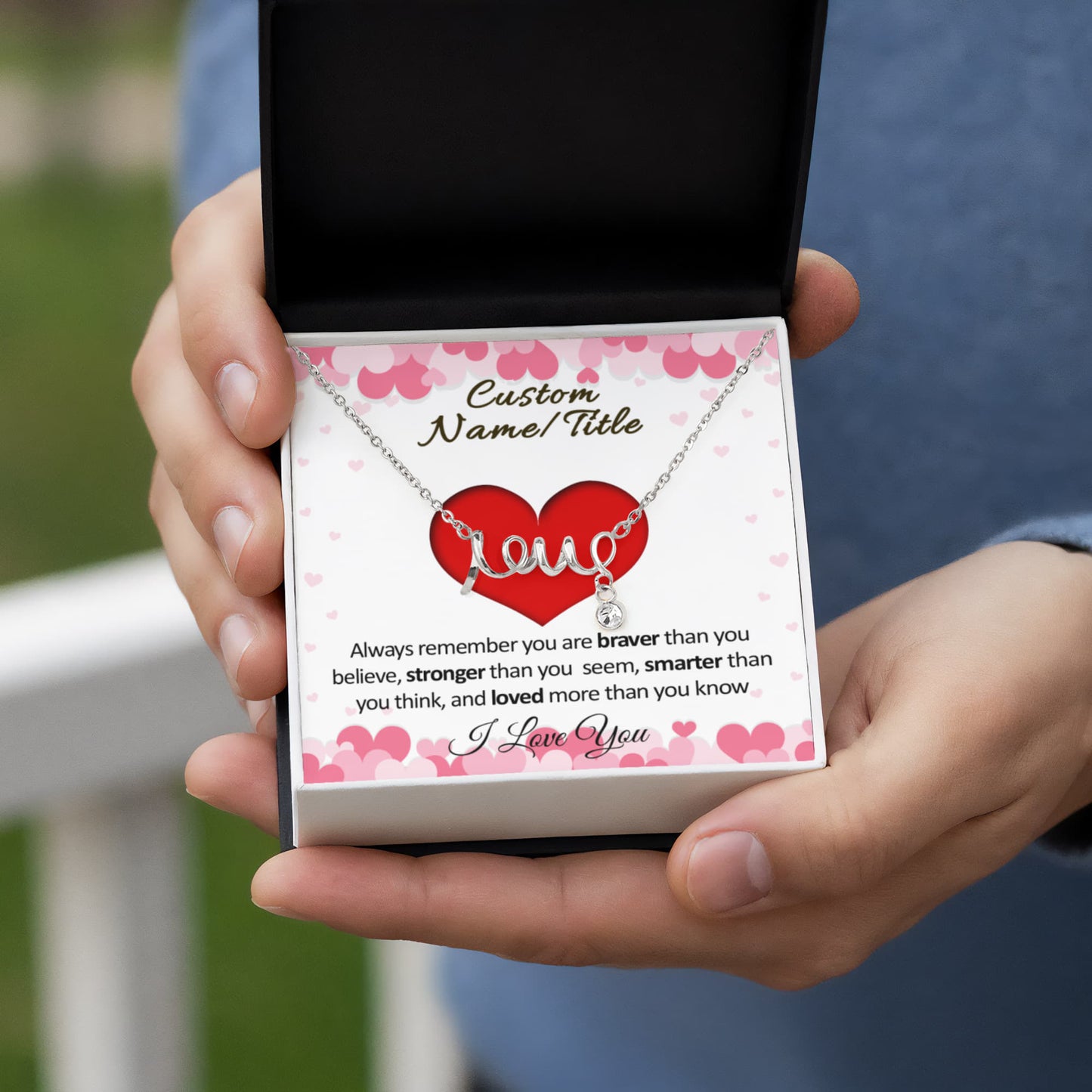 Love Necklace – Personalized Message Card Gift for Her