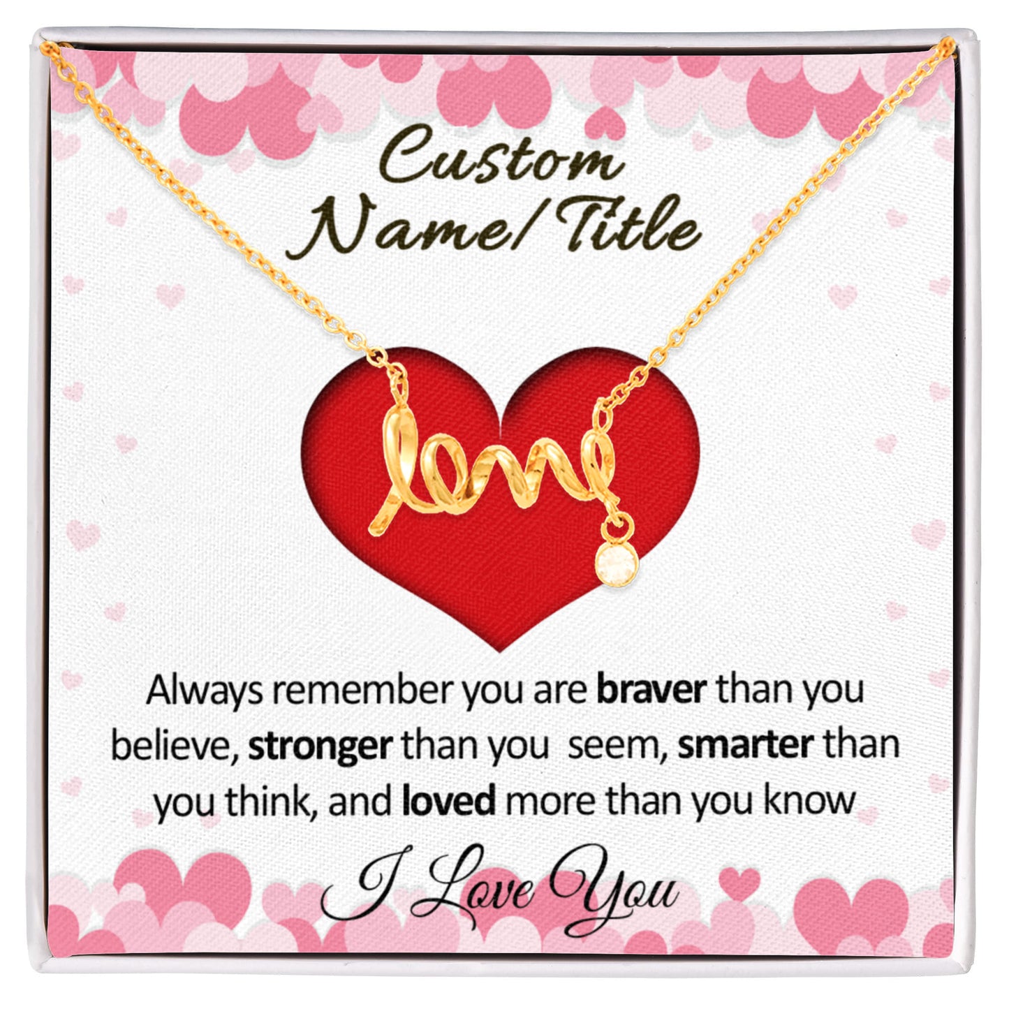 Love Necklace – Personalized Message Card Gift for Her