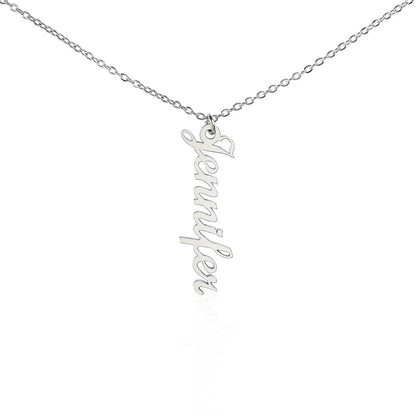 Personalized Multiple Vertical Name Necklace – Custom Cursive Gift