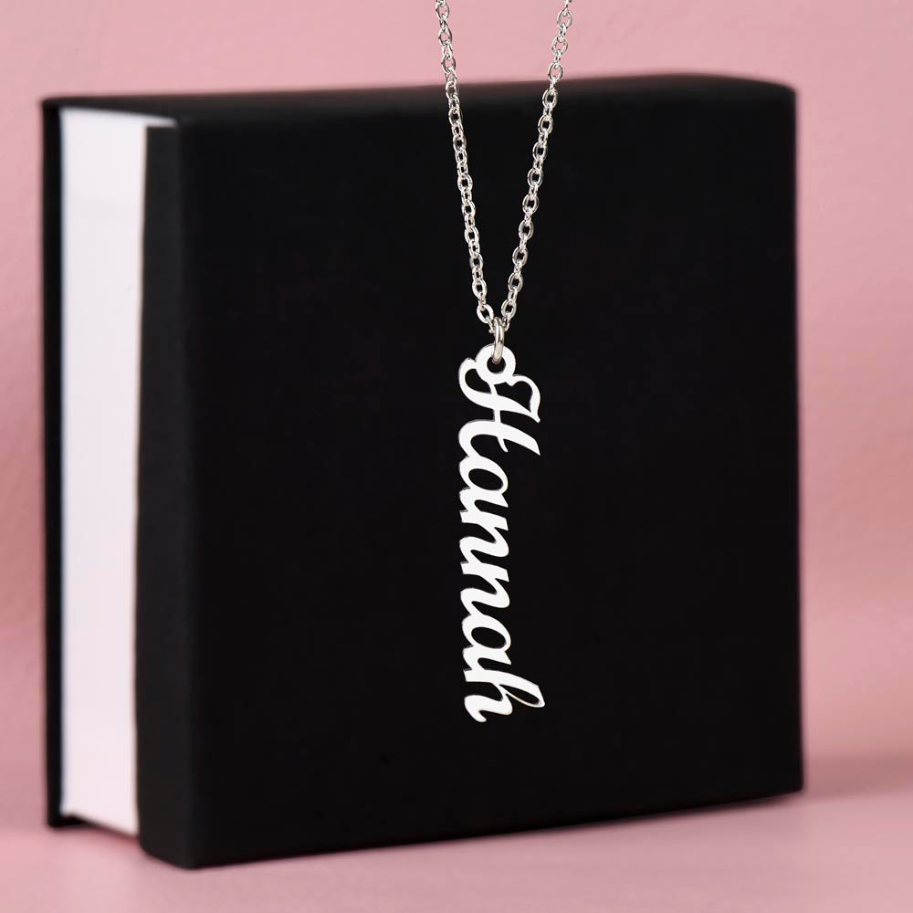 Personalized Multiple Vertical Name Necklace – Custom Cursive Gift