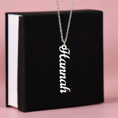 Personalized Multiple Vertical Name Necklace – Custom Cursive Gift