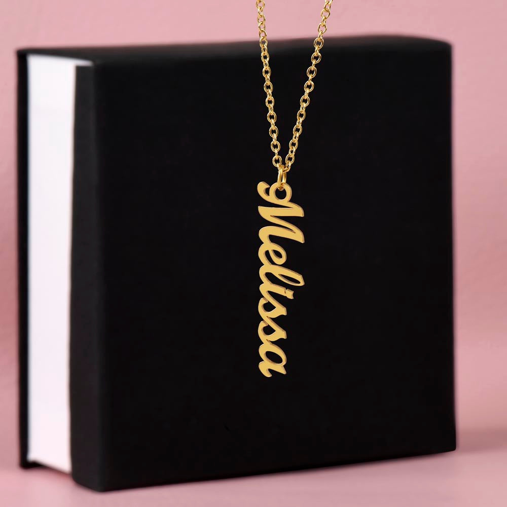 Personalized Multiple Vertical Name Necklace – Custom Cursive Gift