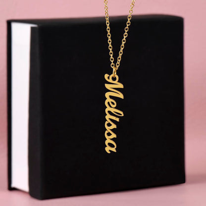 Personalized Multiple Vertical Name Necklace – Custom Cursive Gift