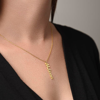 Personalized Multiple Vertical Name Necklace – Custom Cursive Gift