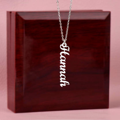 Personalized Multiple Vertical Name Necklace – Custom Cursive Gift