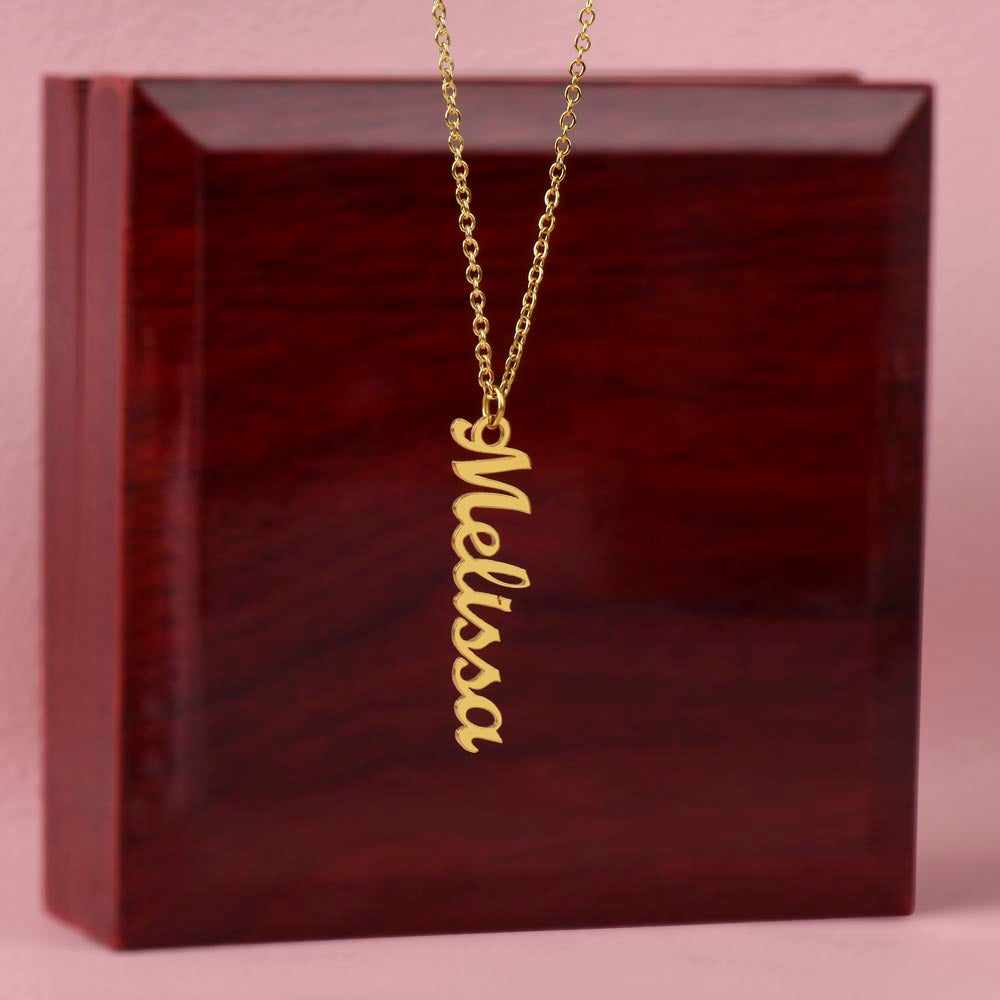 Personalized Multiple Vertical Name Necklace – Custom Cursive Gift