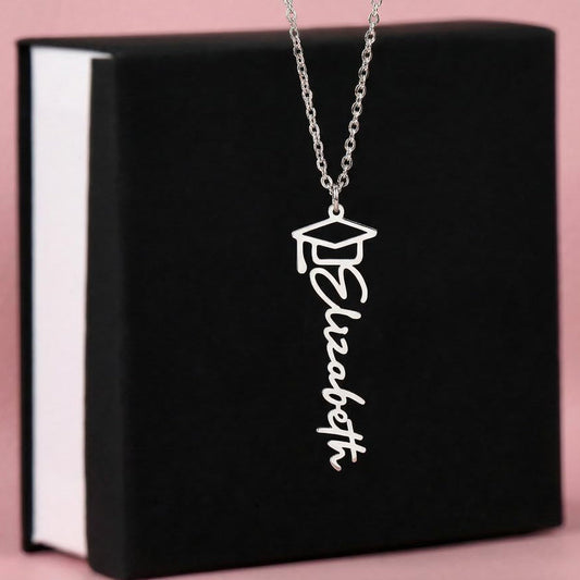 Custom Name Graduation Cap Necklace | Personalized Graduation G- No Message Card