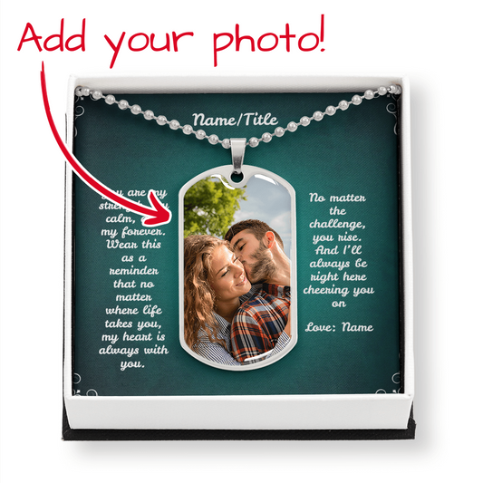 Personalized Photo Dog Tag Necklace – Custom Engraved Military Chain Gift