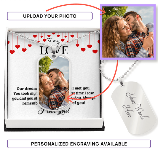 Custom Photo Dog Tag Necklace | Personalized Military Chain Pendant