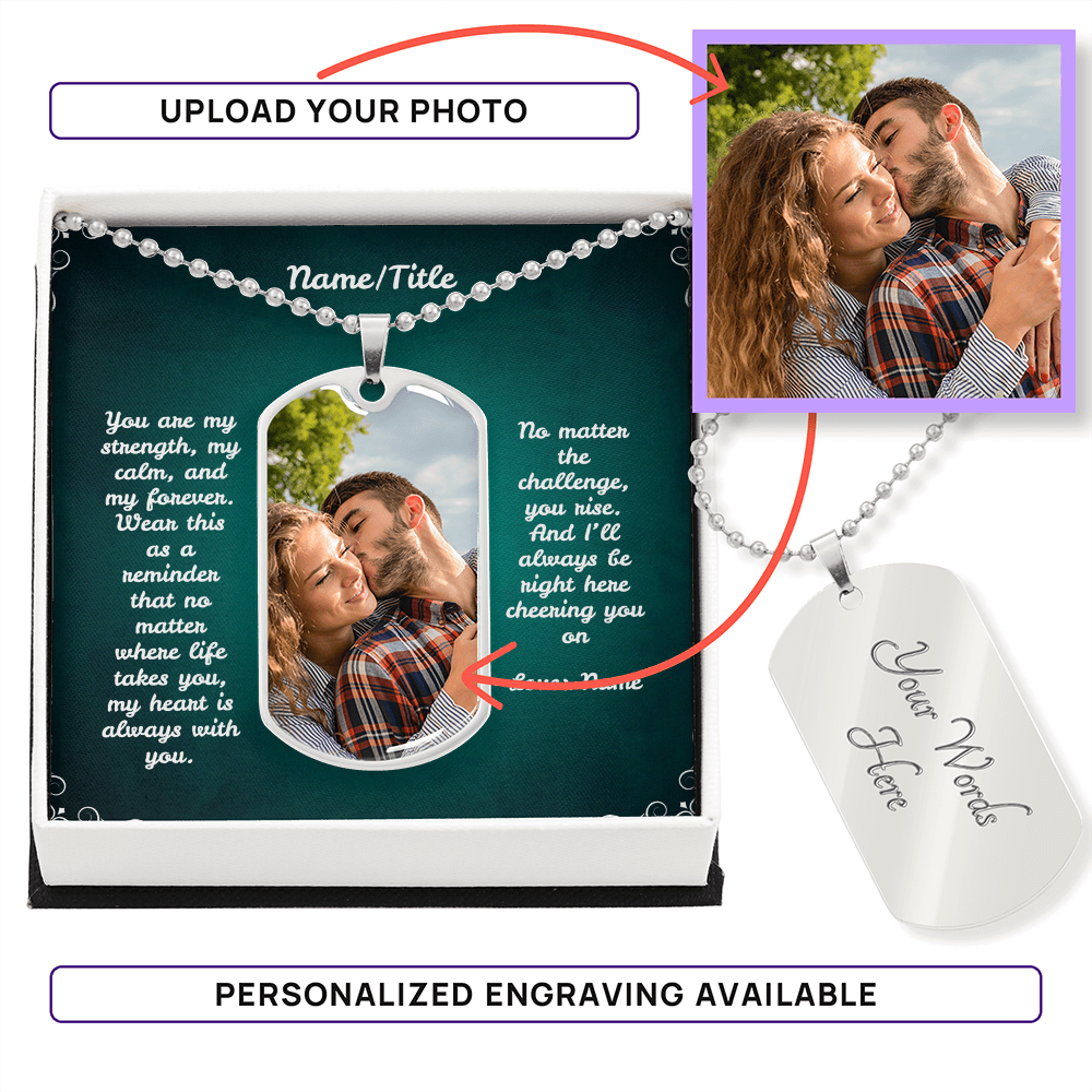 Personalized Photo Dog Tag Necklace – Custom Engraved Military Chain Gift